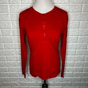 ATHLETA Pacifica UPF 50+ Pullover Shirt in Saffron Red Size M